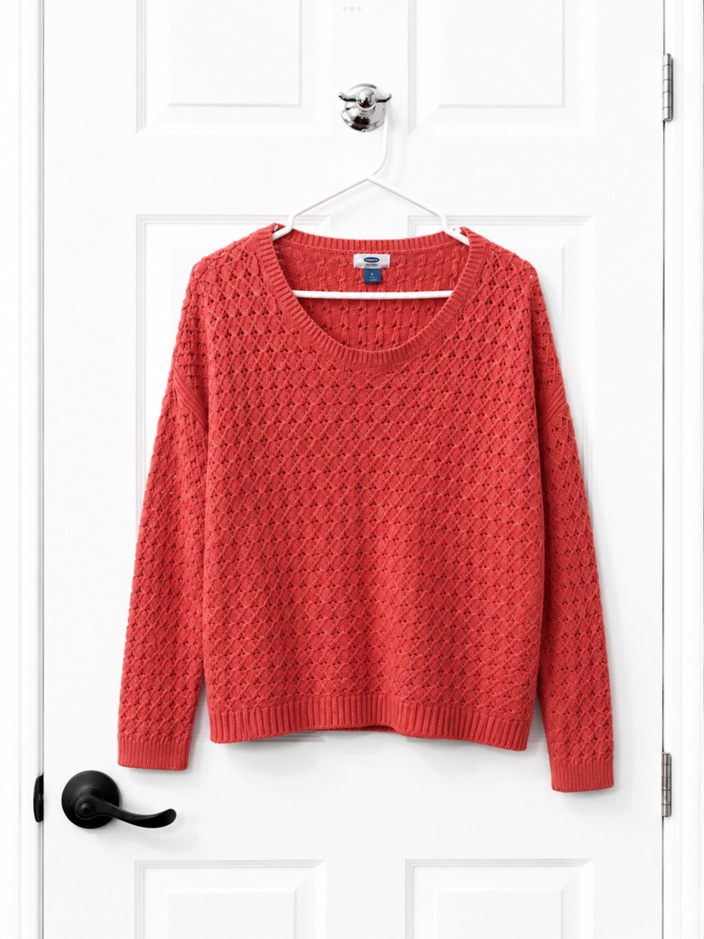 Old Navy Coral Openwork Crewneck Sweater